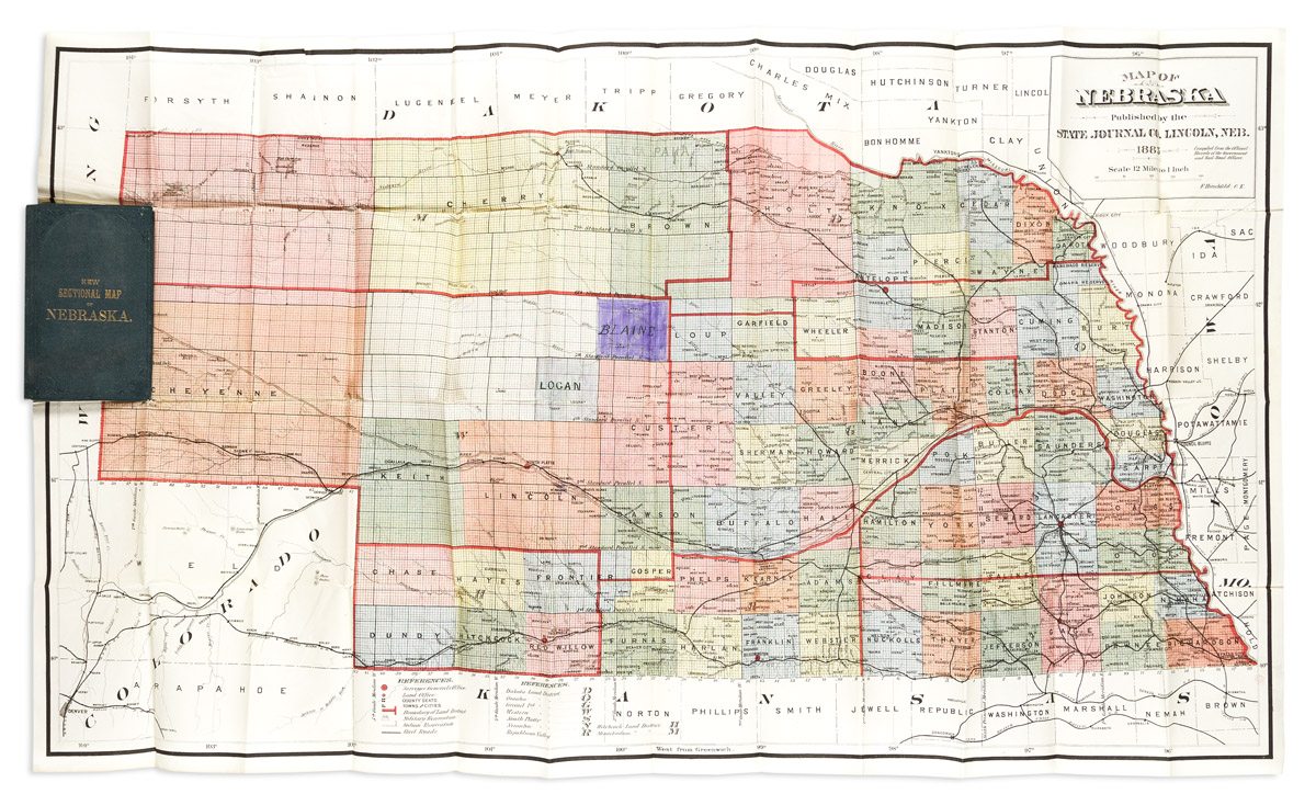 (NEBRASKA.) F. Hirschfield, Civil Engineer. Map of Nebraska Published by the State Journal Co., Lincoln, Neb.
